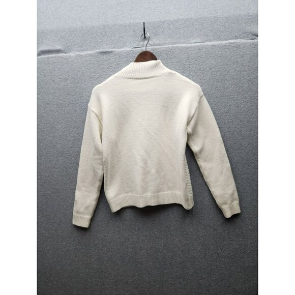 Draper James XS Cable Knit Sweater With Gold Button Accents On Shoulders High Ne - Picture 7 of 7